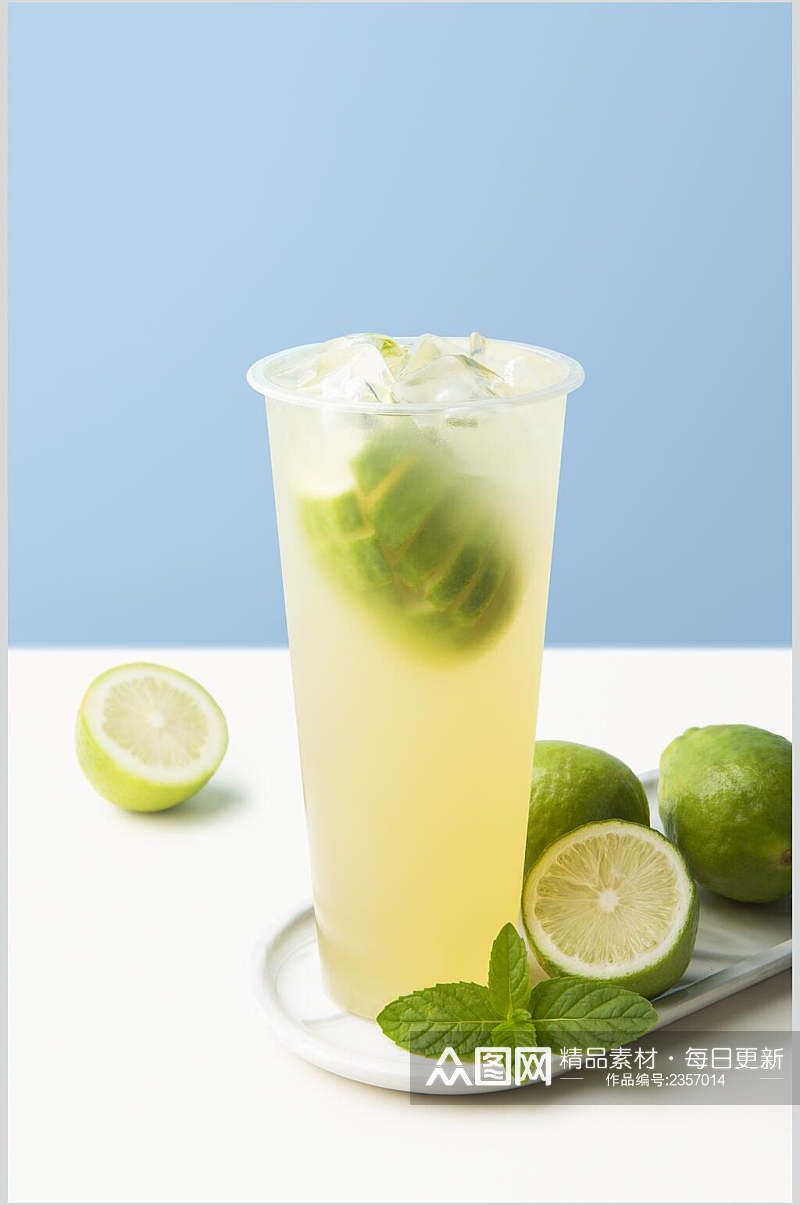 新鲜柠檬水夏日冰凉饮品摄影图片素材