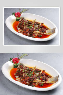 鲜椒鲈鱼时价豉香味餐饮食品图片