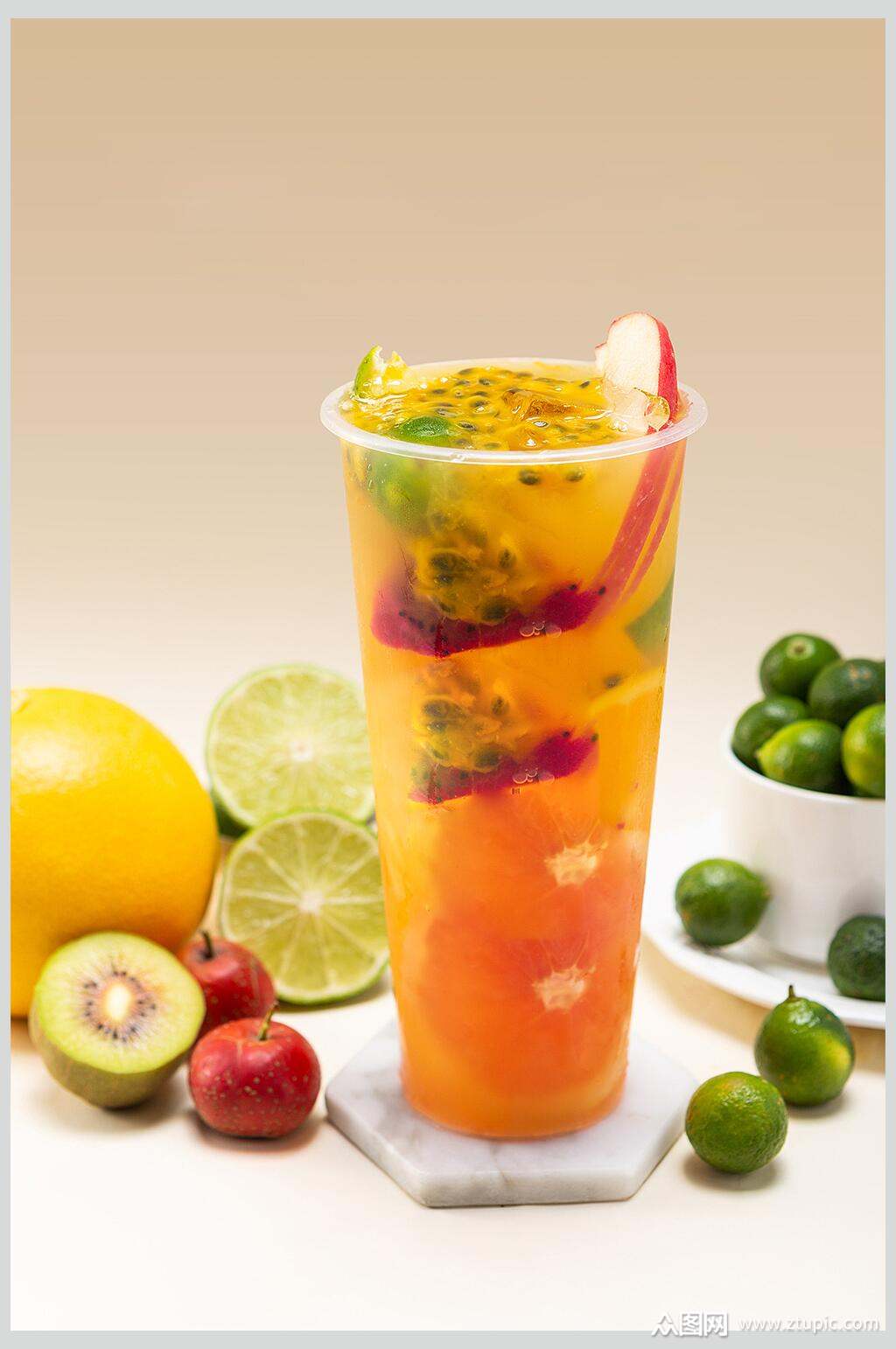 鲜香美味夏日水果茶冰凉饮品摄影图素材