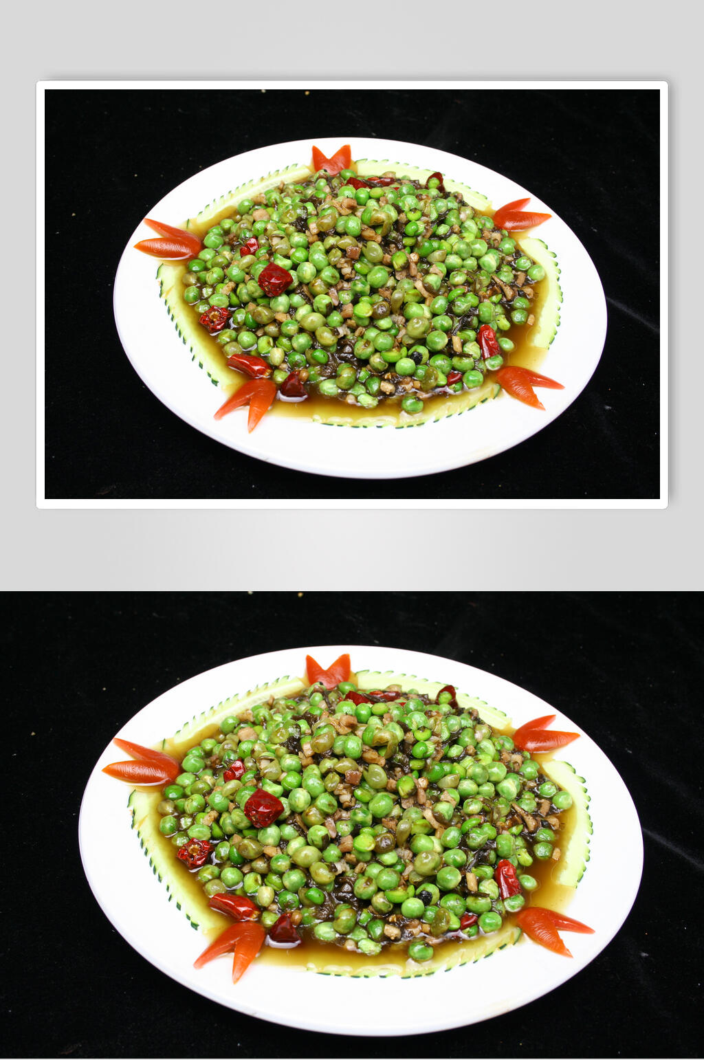 橄榄菜炒碗豆美食图片素材