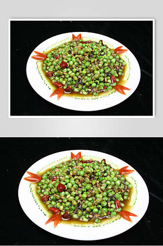 橄榄菜炒碗豆美食图片