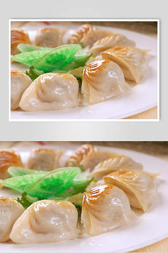 香煎韭菜饺美食图片
