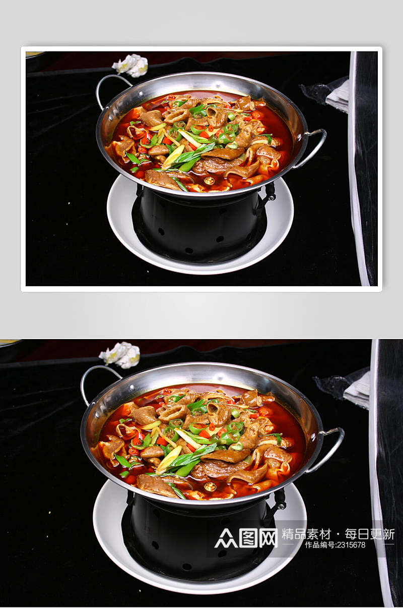 招牌美味干锅肥肠食物摄影图片素材