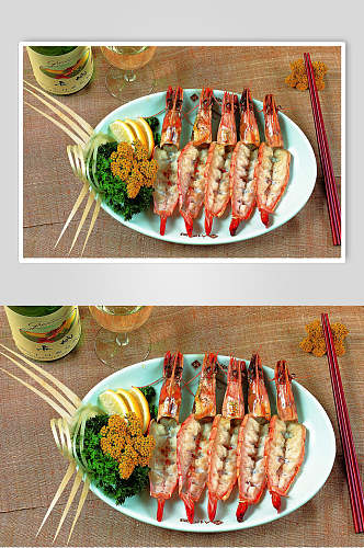 烤大虾食品高清图片