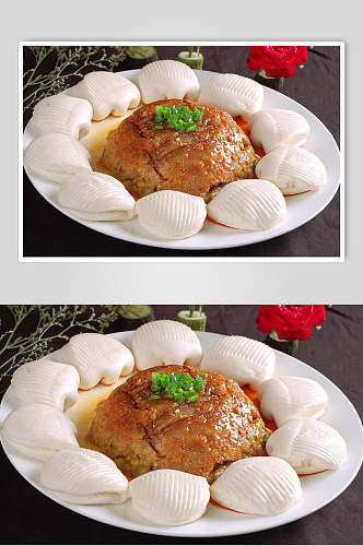 荷叶粉蒸肉食品菜摄影图片