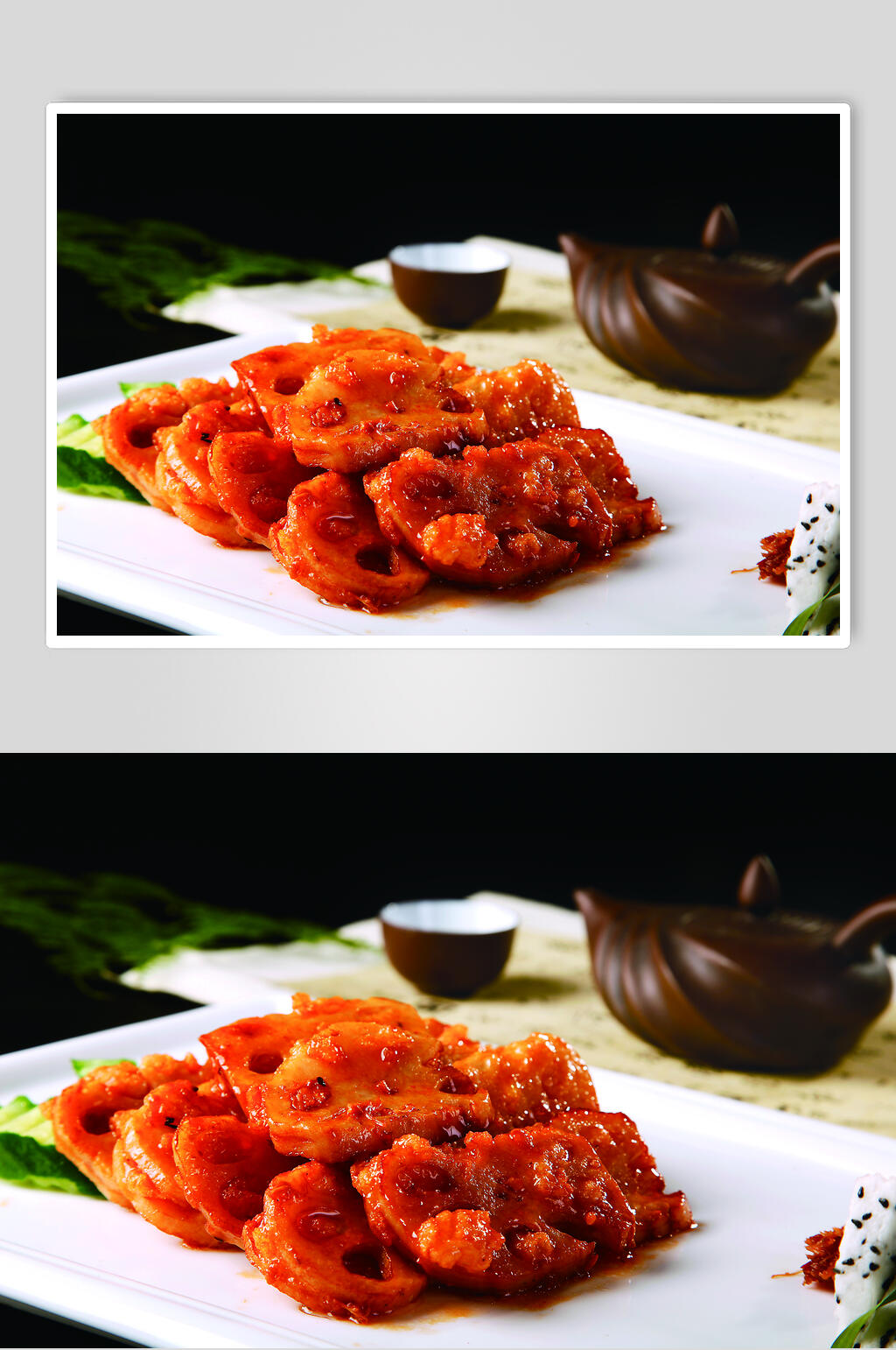 酱藕夹食物高清图片素材