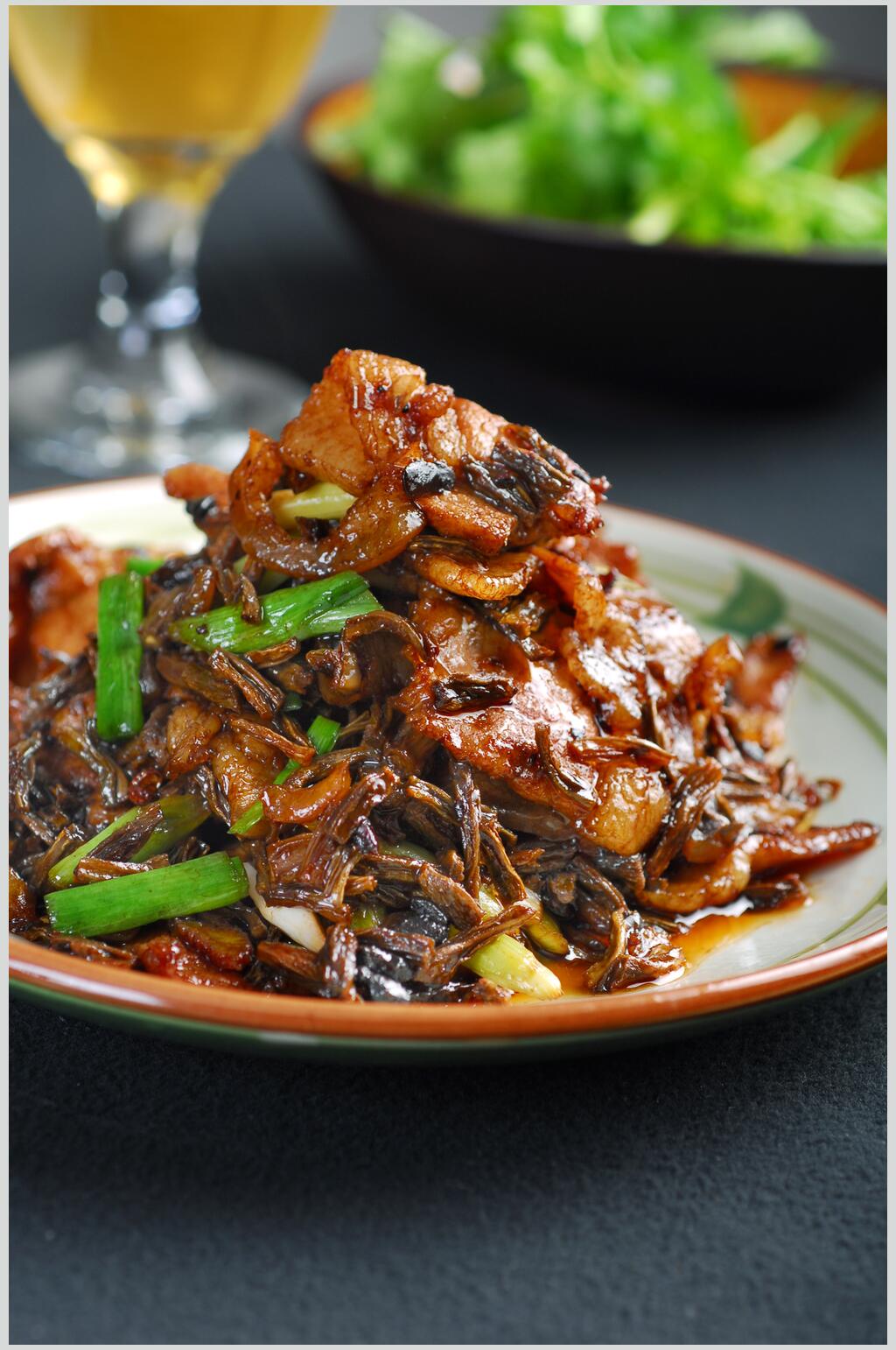 干豆角炒腊味食物图片素材