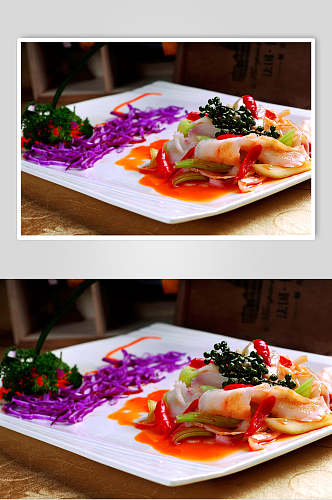 时尚川菜米椒鳄鱼唇食物图片