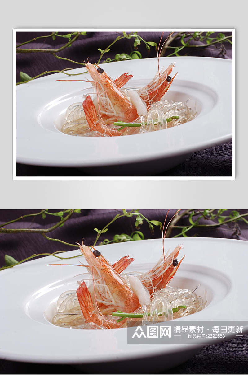 鲜虾蟹肉干捞海虎翅餐饮摄影图片素材