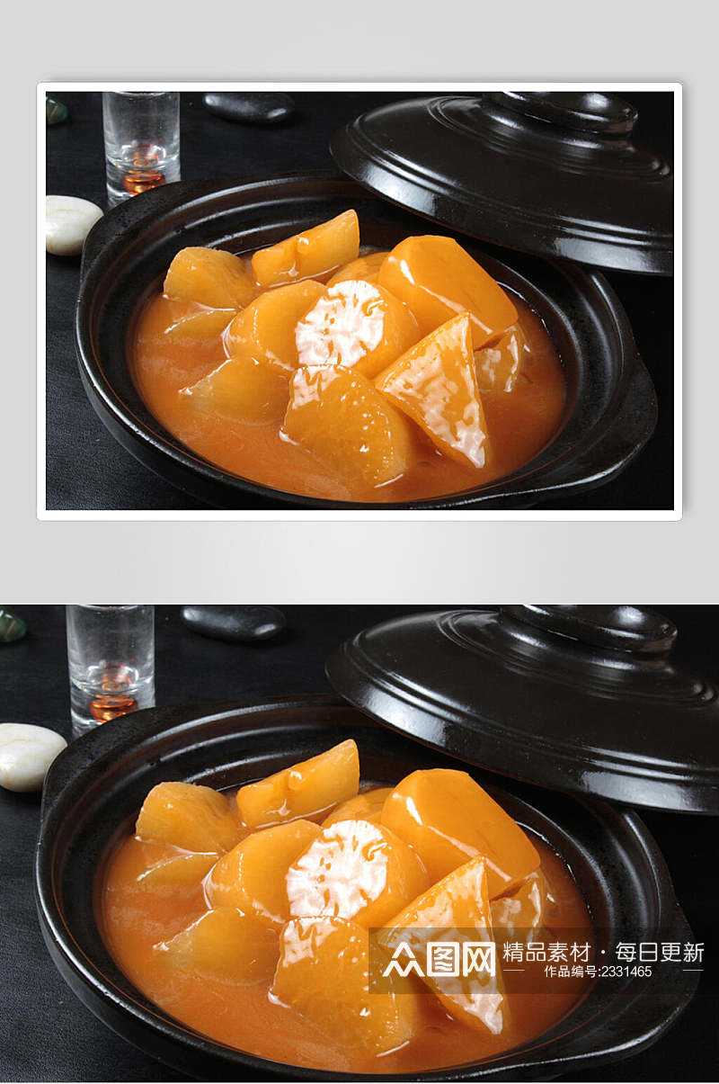 砂锅肉汁萝卜食物高清图片素材