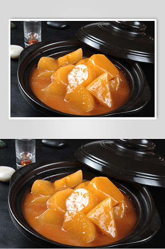 砂锅肉汁萝卜食物高清图片