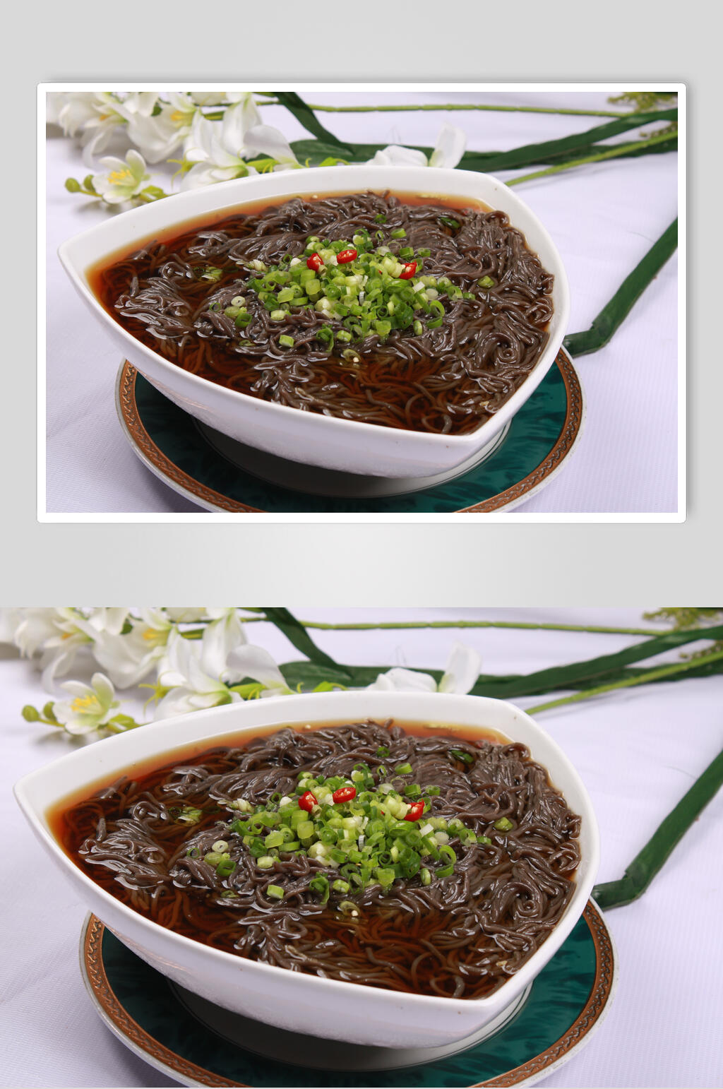 特色葱香酸辣蕨根粉食物摄影图片素材