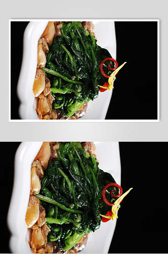 鲜香菠菜毛蛤图片