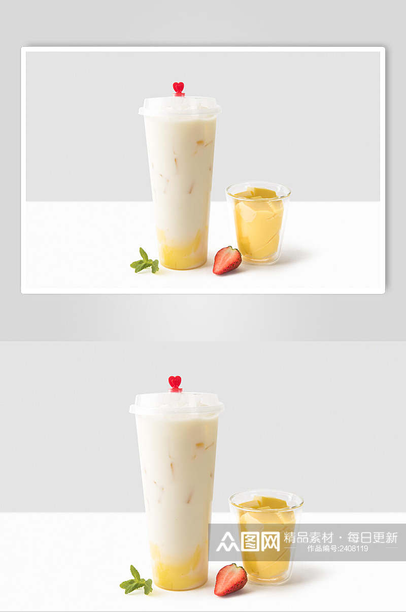 清新草莓奶昔水果茶奶茶摄影图素材