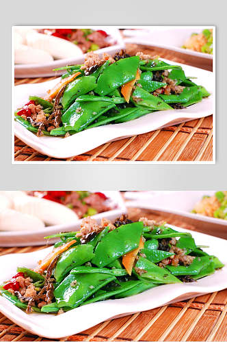 榄菜肉沫豆角餐饮摄影图片