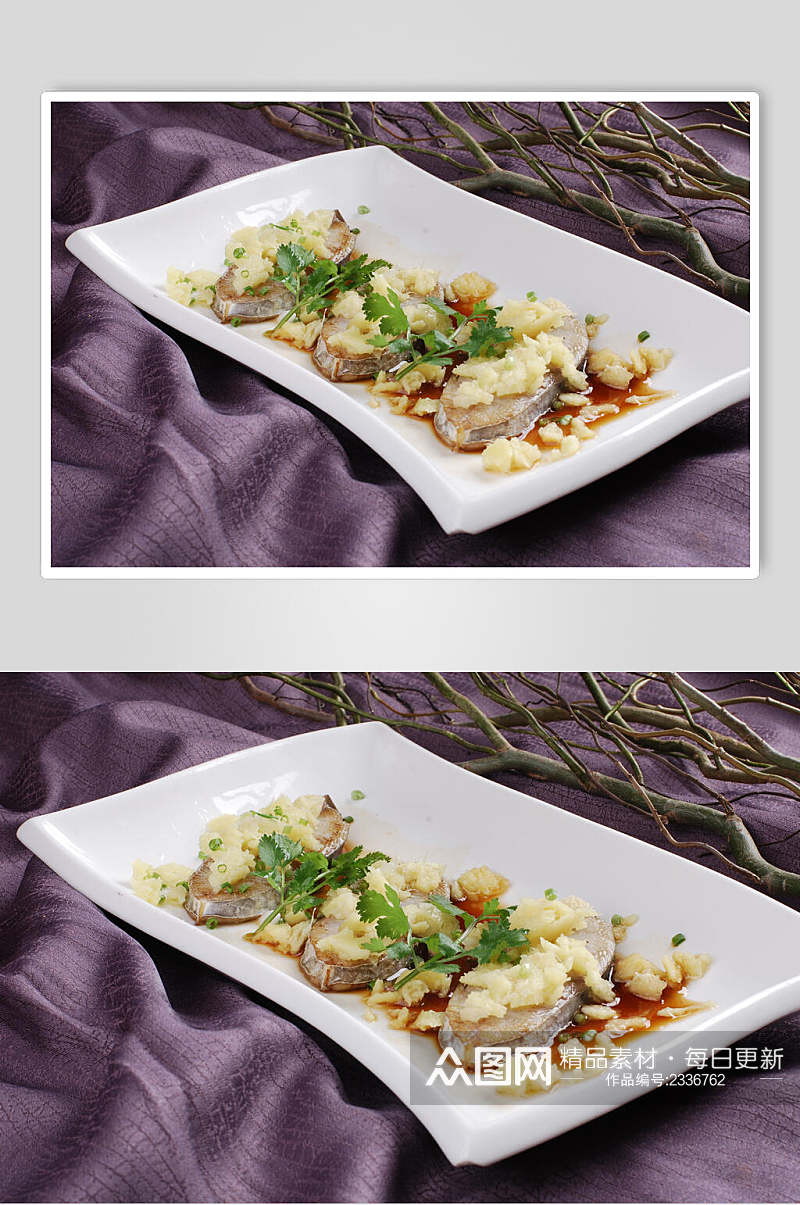 拍姜蒸马胶咸鱼例食品菜摄影图片素材