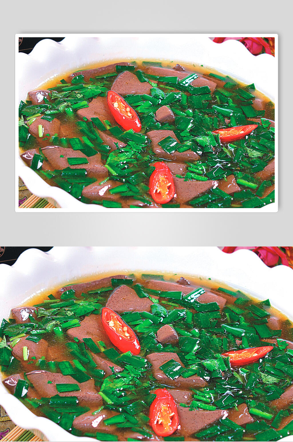 韭菜鸭血食品图片素材
