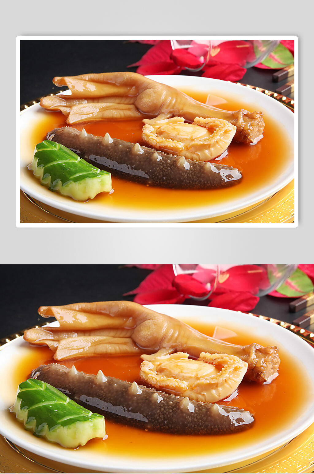 鲍汁三宝食品高清图片素材