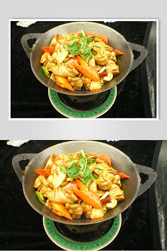 新鲜干锅肥肠食物摄影图片