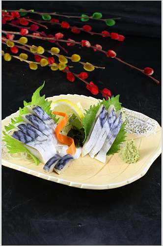 招牌海鲜刺身拼盘食品摄影图片