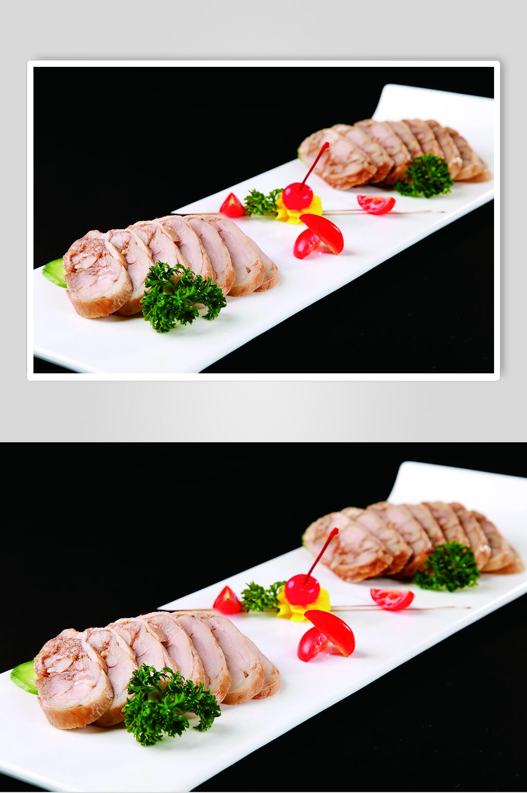 精致美食孜然鸡肉卷图片素材