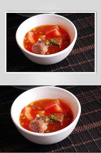 汤蕃茄牛尾汤摄影图片