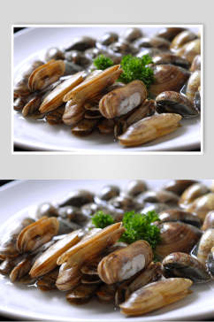 新鲜圣子文蛤拼食物高清图片