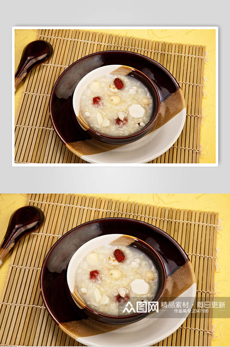 红枣莲子粥食品高清图片素材