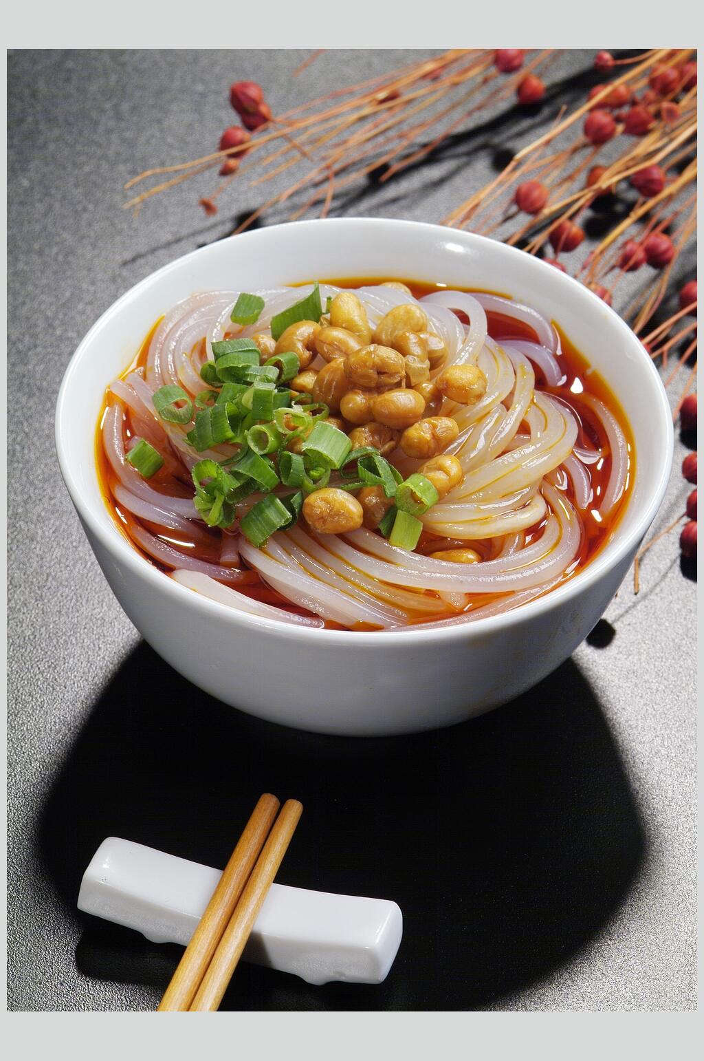 健康美味黄豆酸辣粉食物高清图片素材