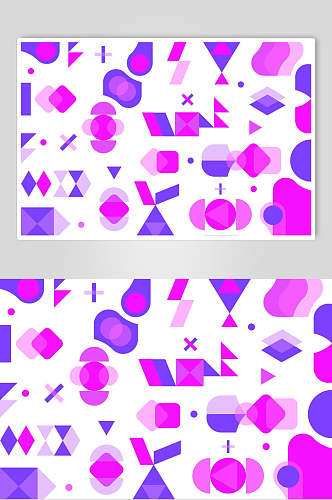 蓝紫色鲜艳几何图案矢量素材