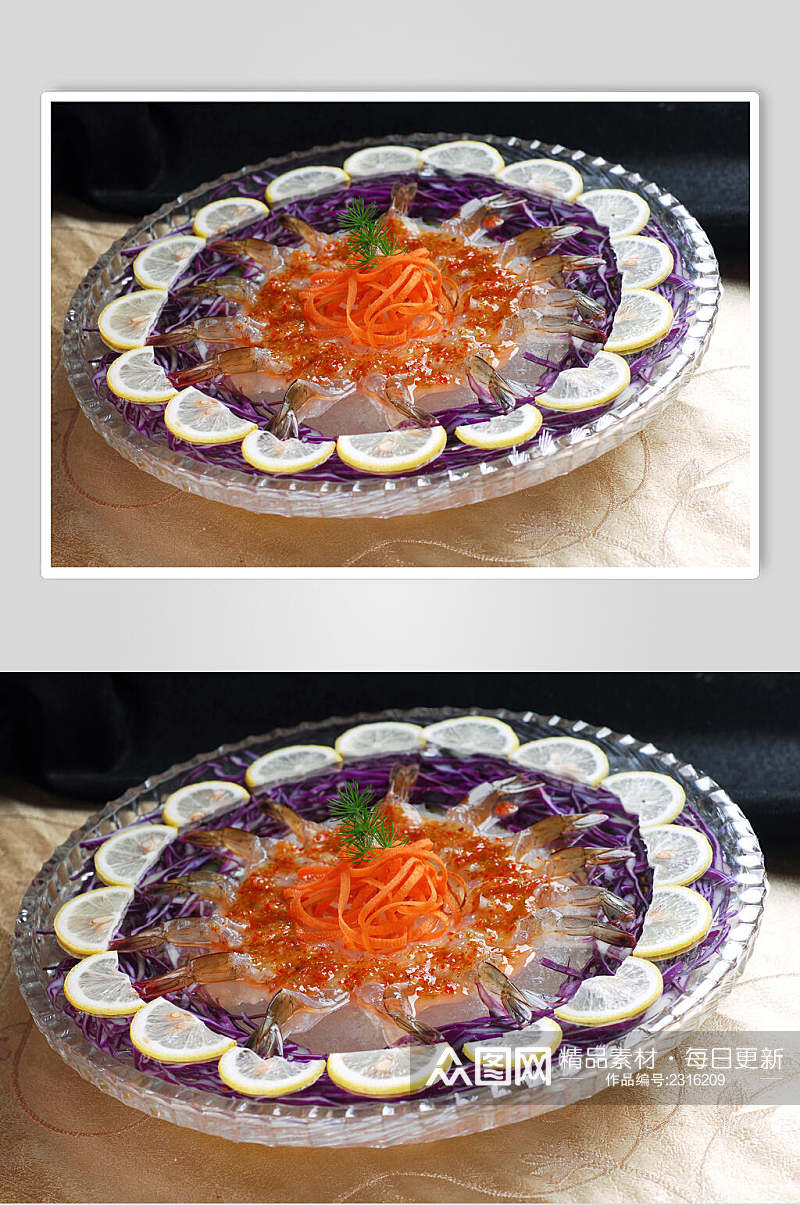 泰式刺身虾食物高清图片素材