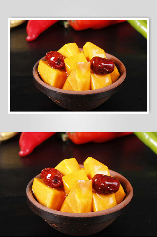 小碗蒸南瓜食品菜摄影图片