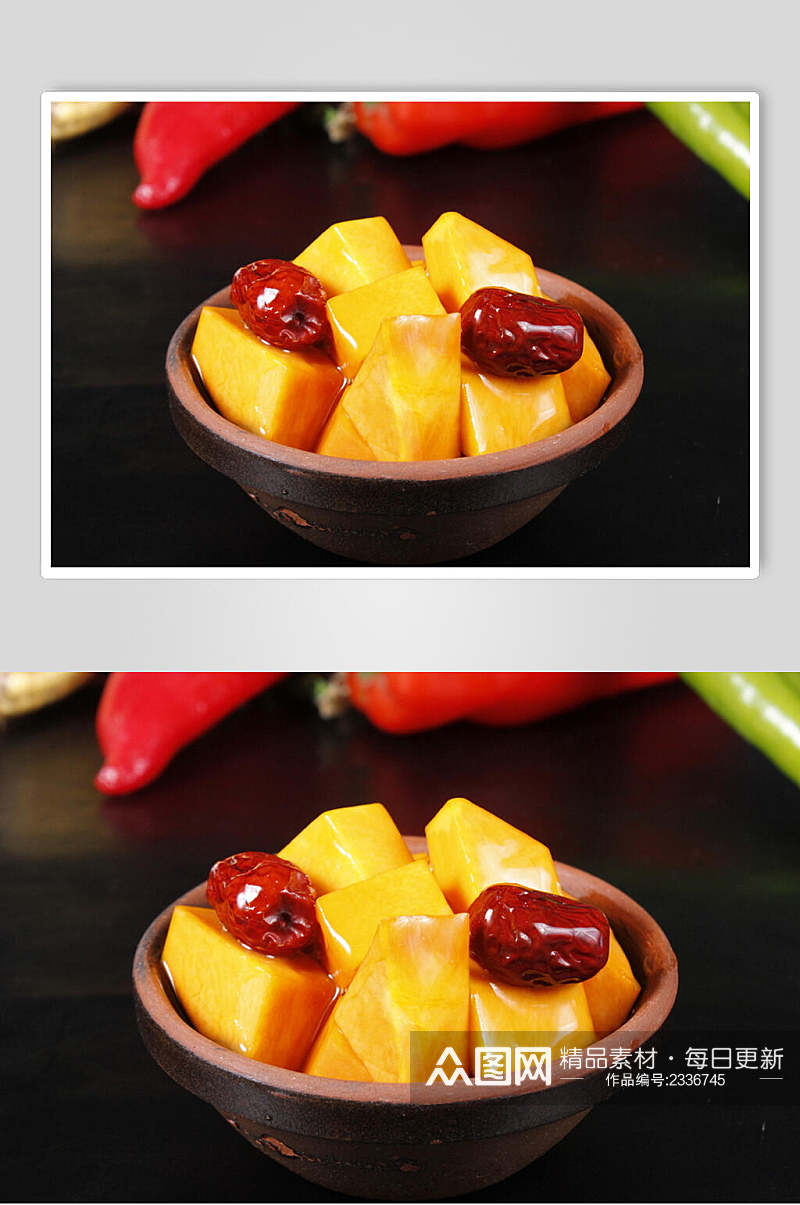 小碗蒸南瓜食品菜摄影图片素材