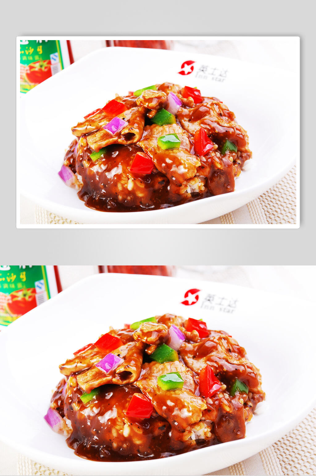 黑椒牛肉焗饭食品摄影图片素材