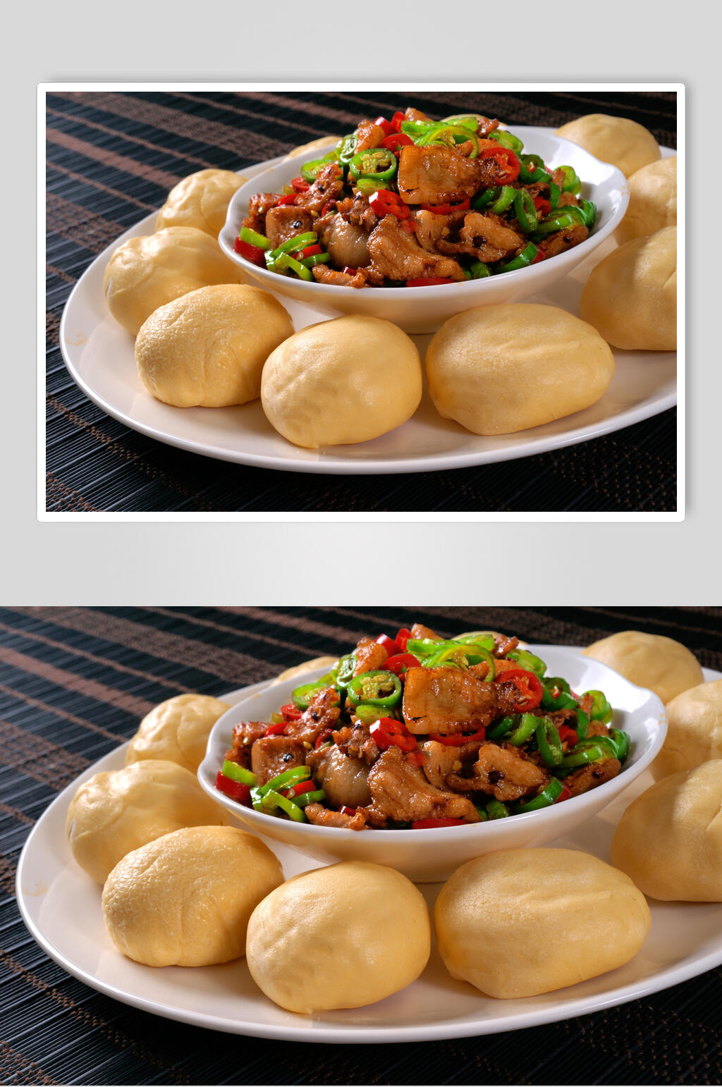 小炒肉夹窝窝头餐饮摄影图片素材