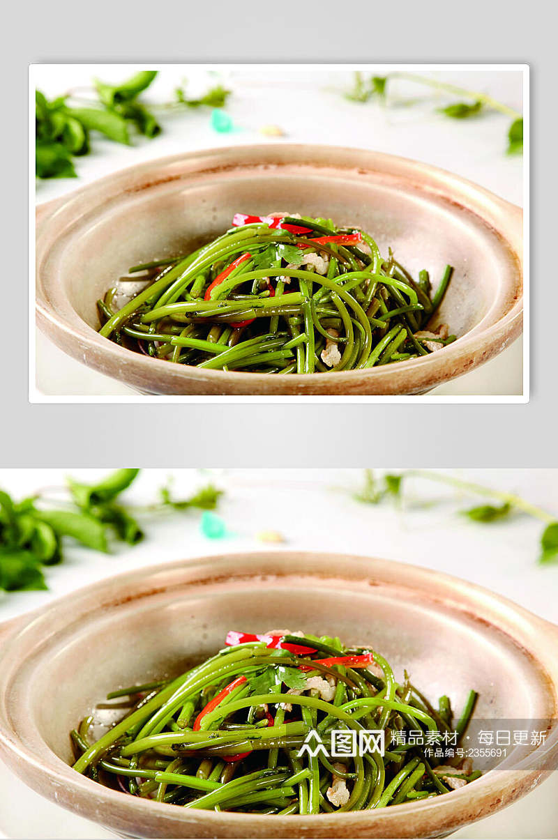 干锅茼蒿杆食品图片素材
