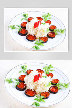 鲜茄墨鱼花餐饮摄影图片