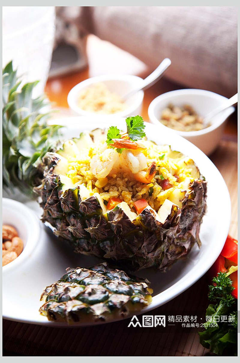 菠萝饭食物高清图片素材