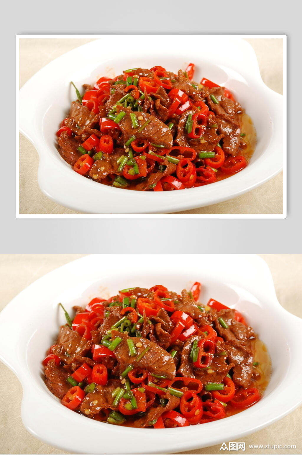 小炒黄牛肉食品摄影图片素材