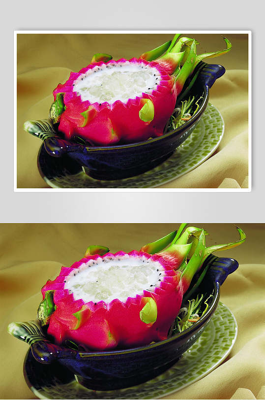 火龙果炖雪蛤美食图片