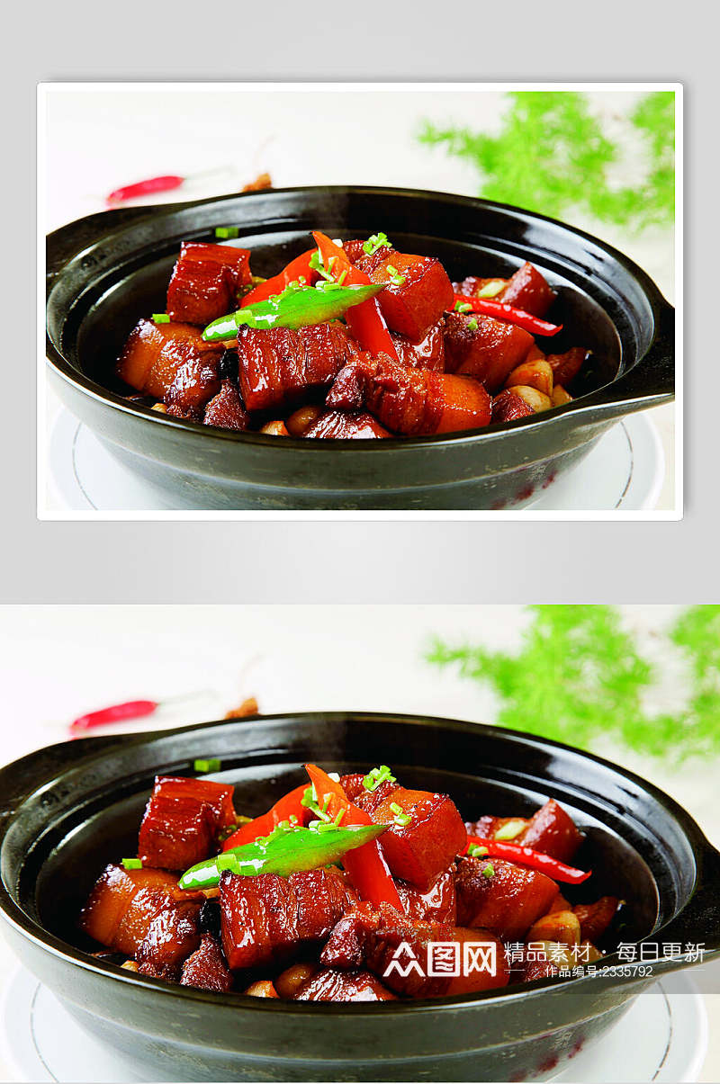 砂锅毛式红烧肉食品图片素材