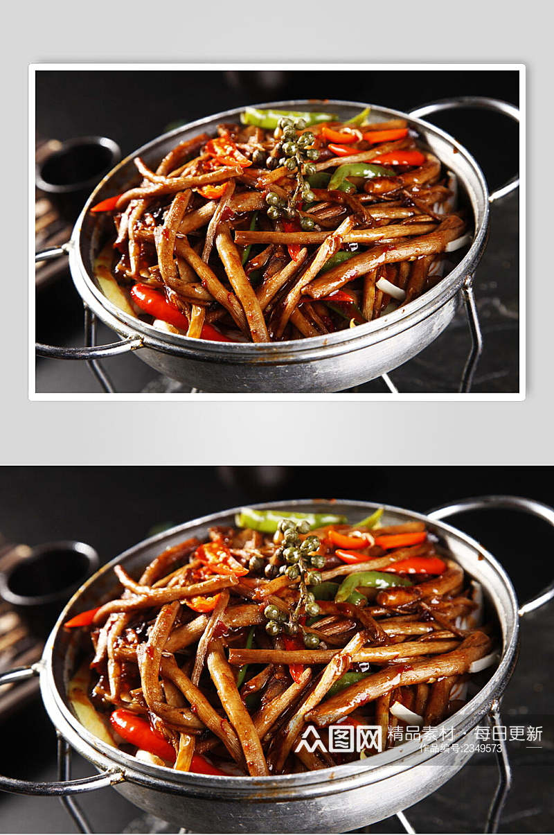 招牌干锅茶树菇食品摄影图片素材