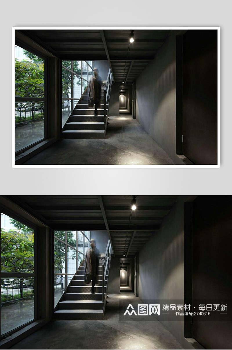 商业餐厅楼梯走廊摄影图片素材