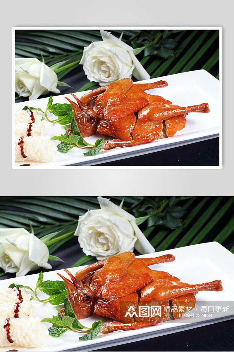 红烧脆皮乳鸽餐饮摄影图片素材