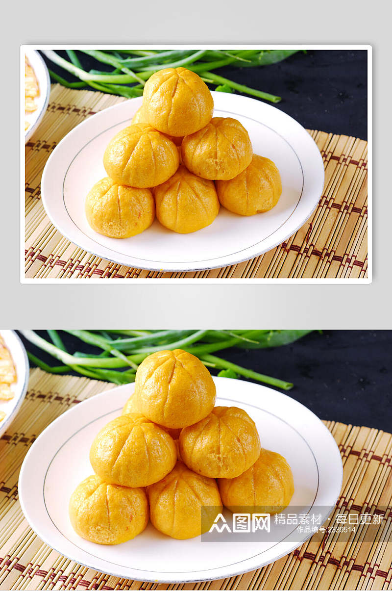 金黄美味南瓜糕食品高清图片素材