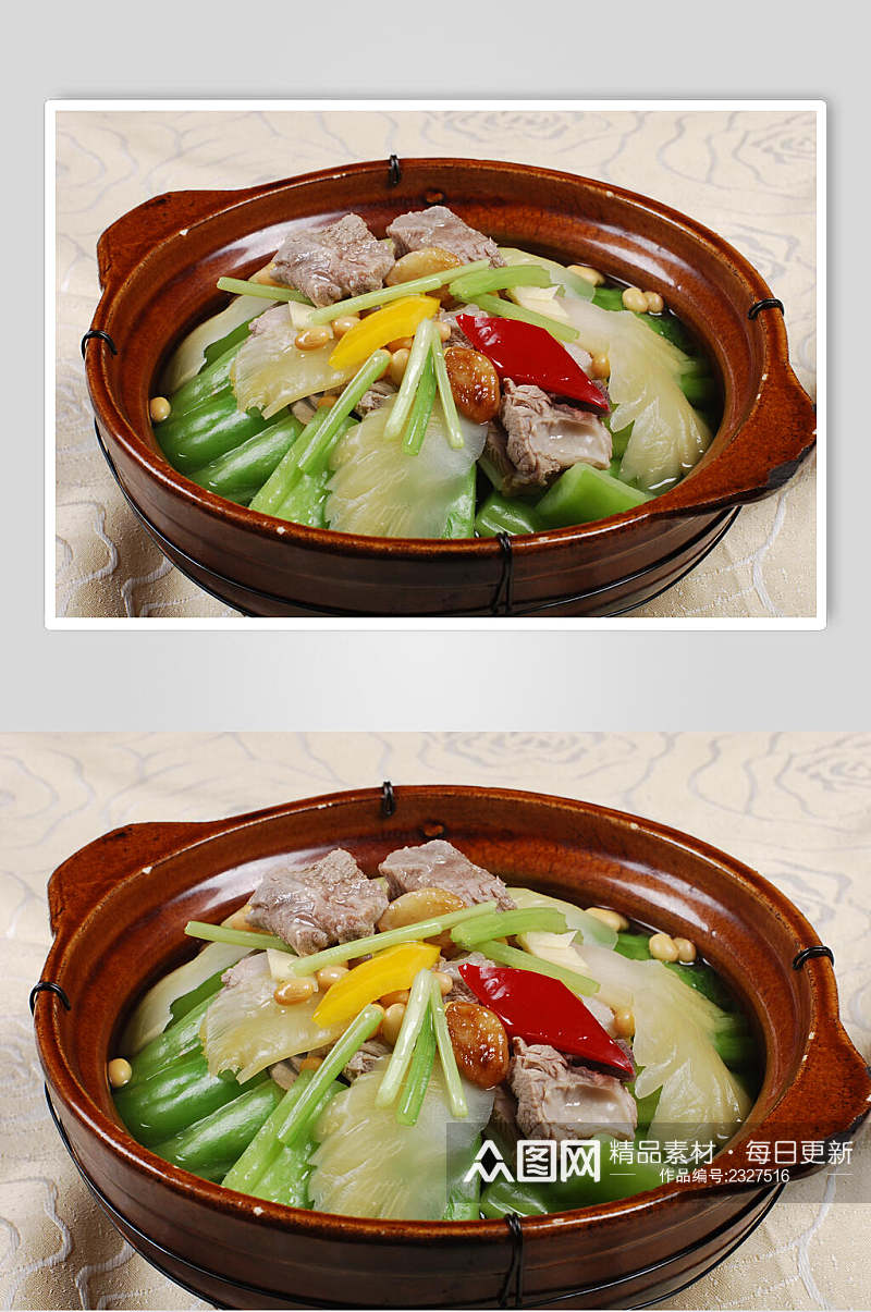黄豆凉瓜排骨煲餐饮食品图片素材