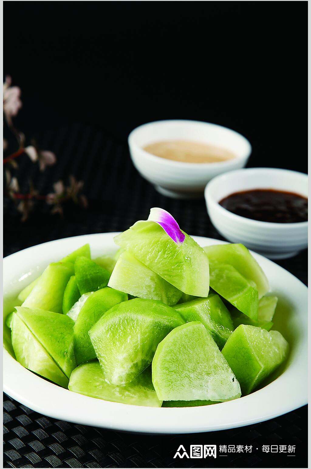 美味刀切青萝卜食物高清图片素材