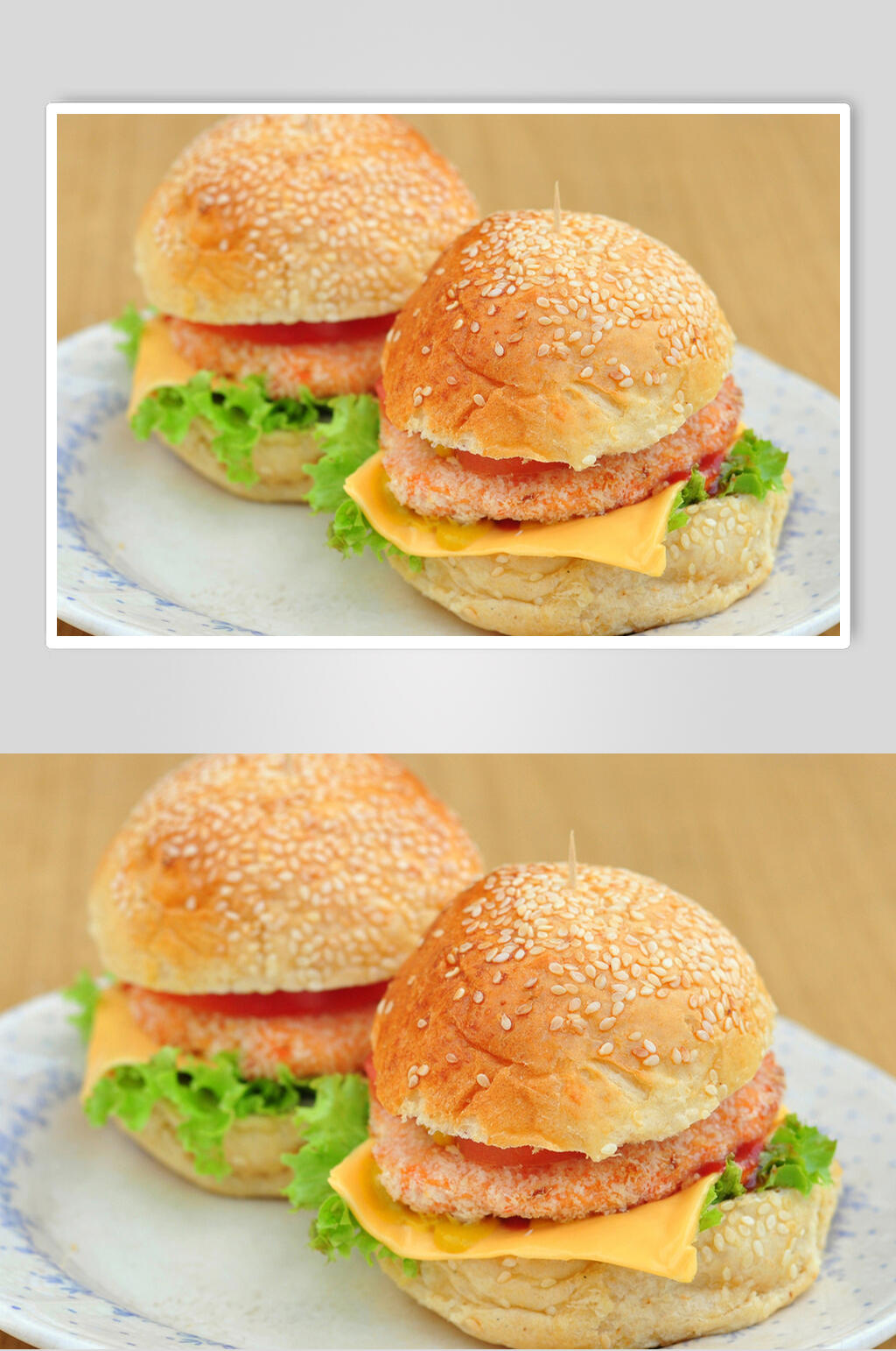 金黄美味汉堡食物高清图片素材
