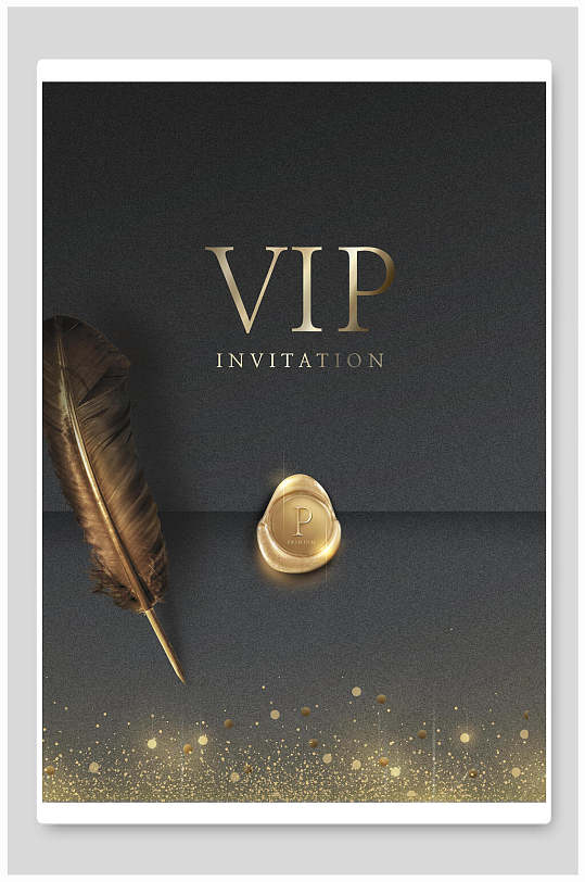 经典时尚黑金vip会员卡海报