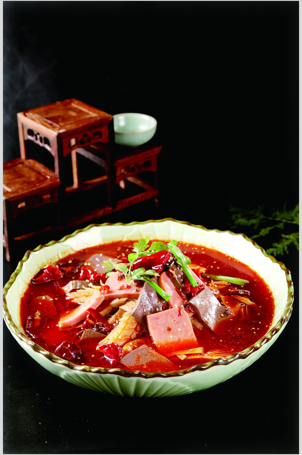 湘菜新鲜毛血旺食品高清图片素材